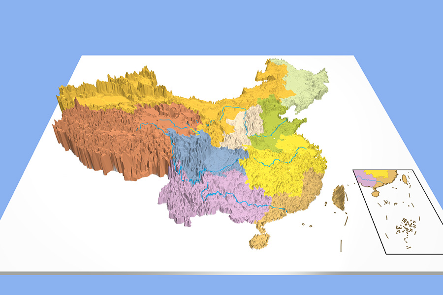 Nine major farming regions in China