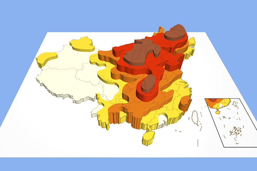 Distribution of drought in China