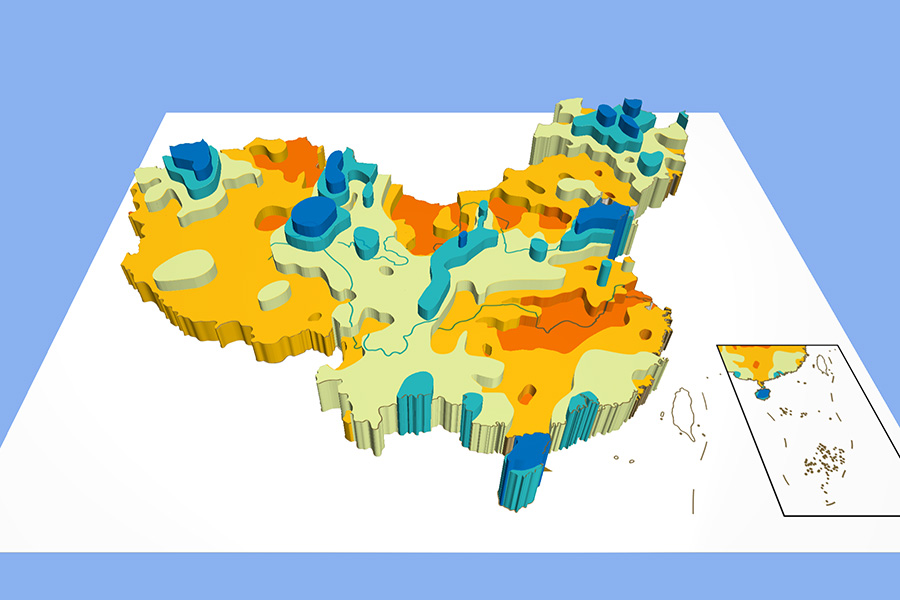 Changes in rainfall compared with the annual Source: CMA average in China, summer 2018