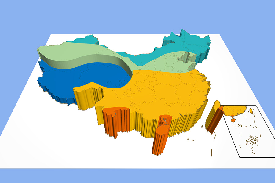 Temperature zones in China
