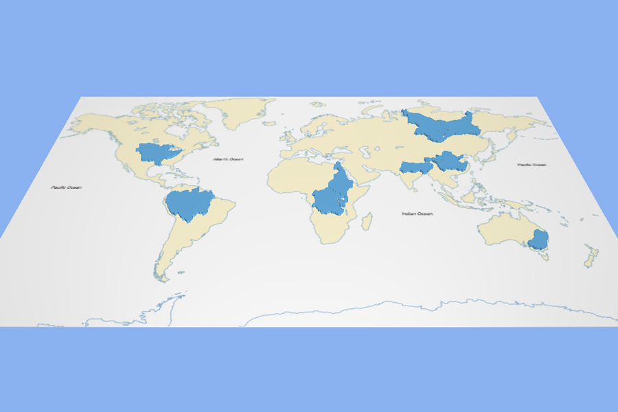 Major river basins in the world