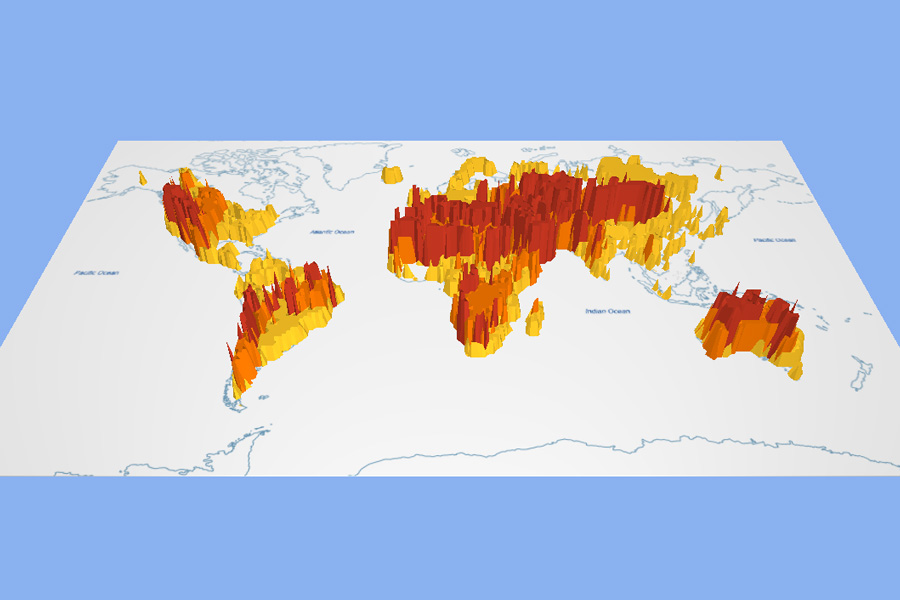 Places affected by sandstorms in the world