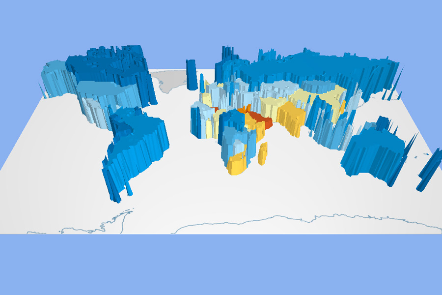 Global distribution of water resources per capita