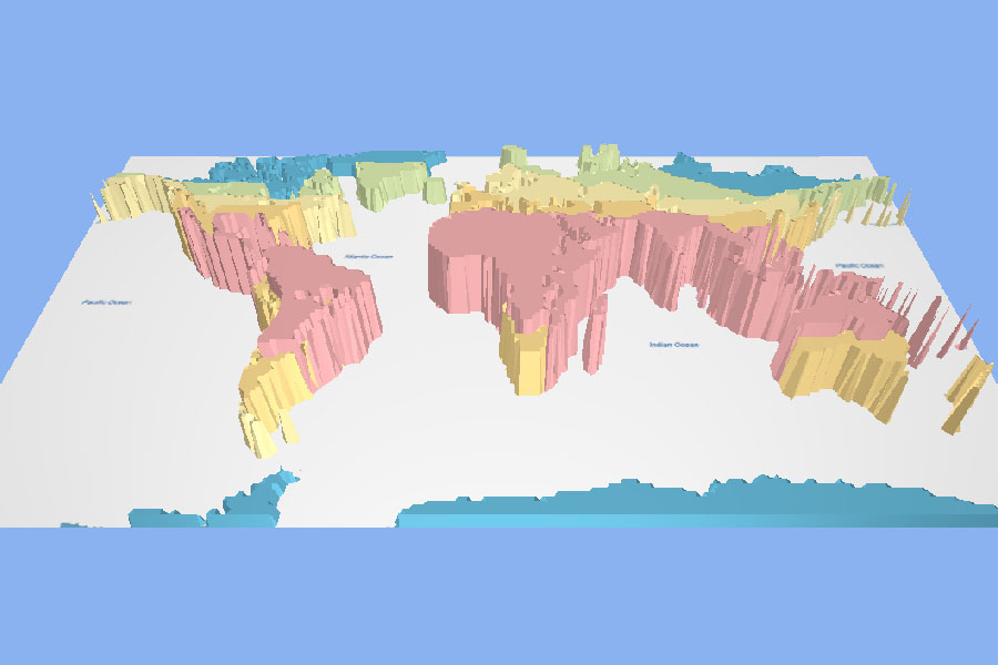 Global distribution of annual mean temperature